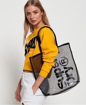 Superdry Mesh Tote Női Táska Fekete | RQHLO6837